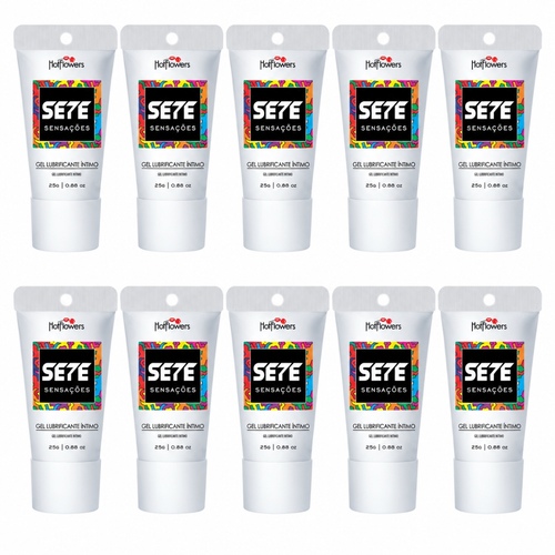 HC828-10 - Kit com 10 unidades - Gel Deslizante Sete Sensações Anal 25g - Lacre (HC495)