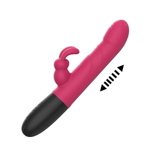 PG217 - Vibrador Rabbit Vai e Vem Recarregável com 8 Modos de Vibração